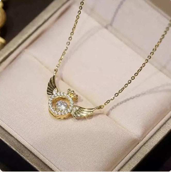 Rose Gold Angel Wings Pendant Chain