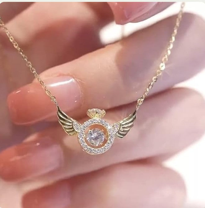 Rose Gold Angel Wings Pendant Chain